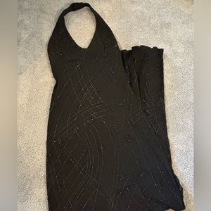 Black Halter Formal Full Length Dress
